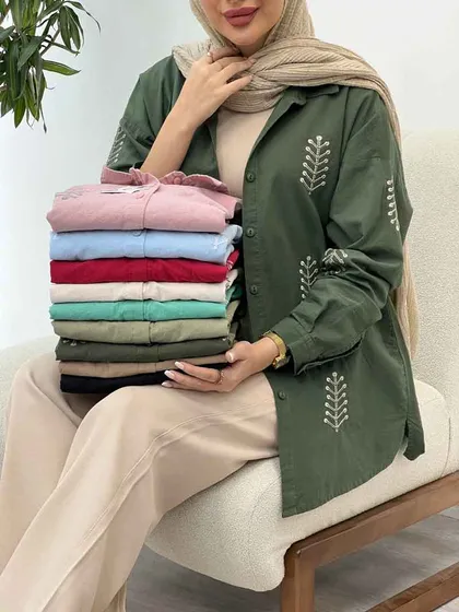 شومیز لینن گندم