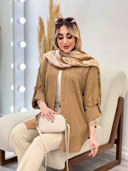 شومیز کراش آستین بند دار