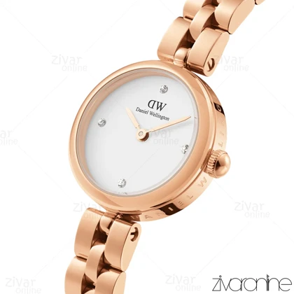 ساعت دنیل ولینگتون زنانه ELAN رزگلد صفحه سفید ایندکس نگین‌دار 105498