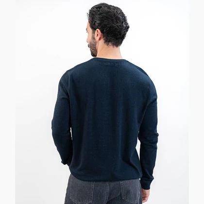 پلیور بافت اسلیم فیت یقه هفت مردانه - 03252357