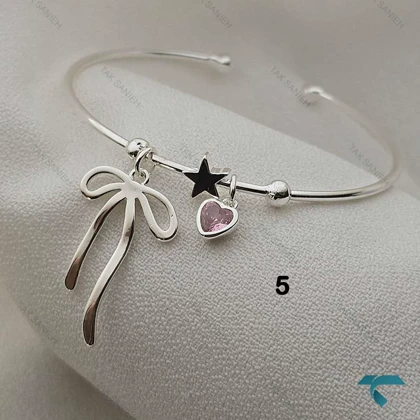 بنگل های طرح پاپیون و خاویاری Bracelet-8462-L