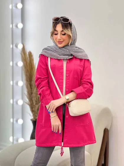 مانتو جین رنگی پایین گت آوا