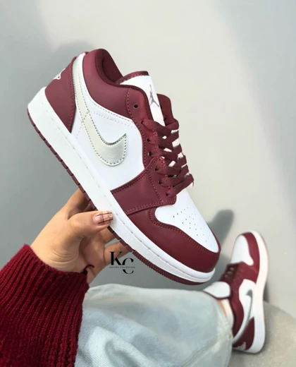 کتانی ویتنامی نایک ایر جردن وان لو باردیاکس Nike Air Jordan 1 Low white Bordeaux