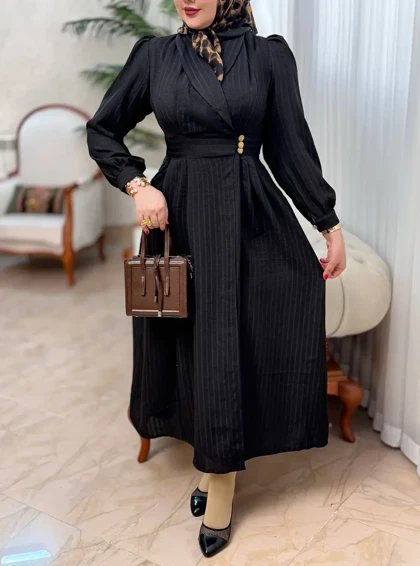 پیراهن مانتویی بلند 3173