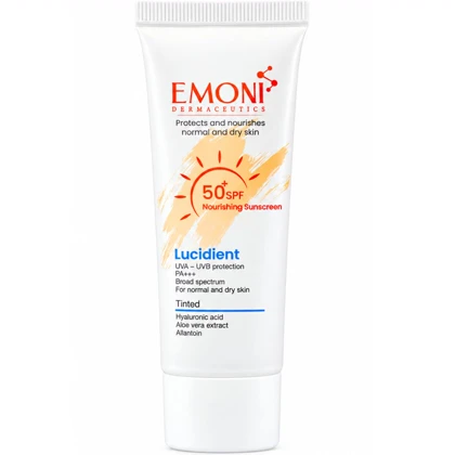 کرم ضد آفتاب رنگی امونی مدل Lucidient مناسب پوست نرمال و خشک SPF50+ حجم 50ml
