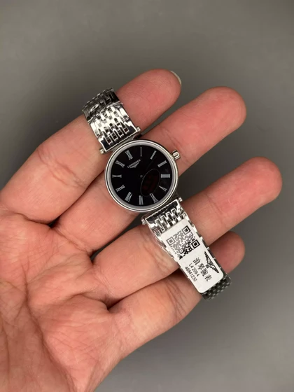 ساعت مچی لونژین بند سیلور صفحه مشکی Longines