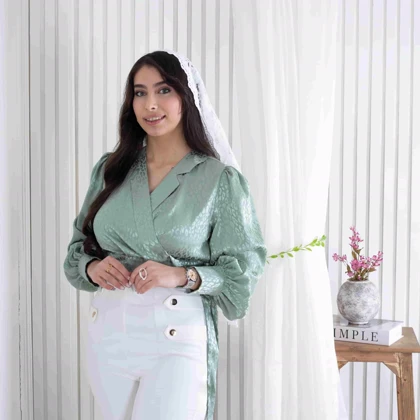 نیم‌تنه ساتن چپ و راستی پلنگی DIANA