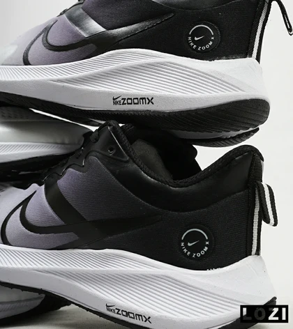 کفش کتانی مردانه سفید بادمجانی NIKE AIR zoomx