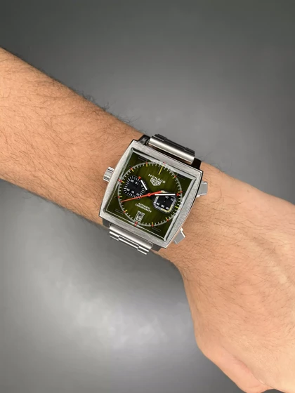 ساعت مچی تگ هویر موناکو بند سیلور صفحه سبز Tag Heuer Monaco