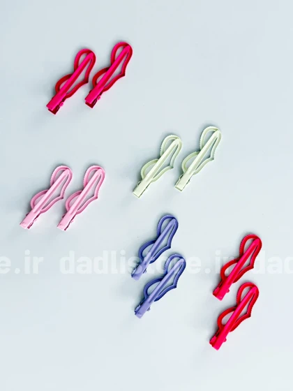 گیره مو انبری قلب شمعی بسته 2 عددی