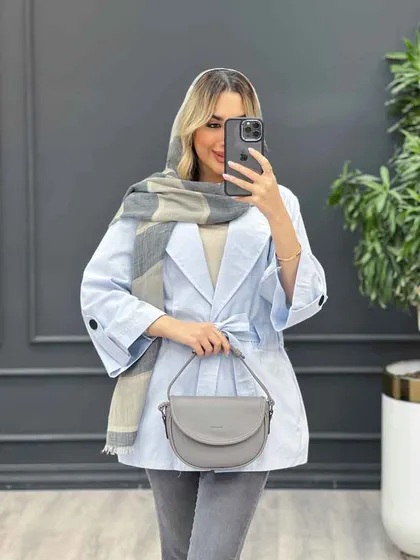 مانتو لینن دو جیب آستین پاگن