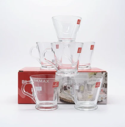 لیوان 6 عددی چای خوری دسته دار ته گرد