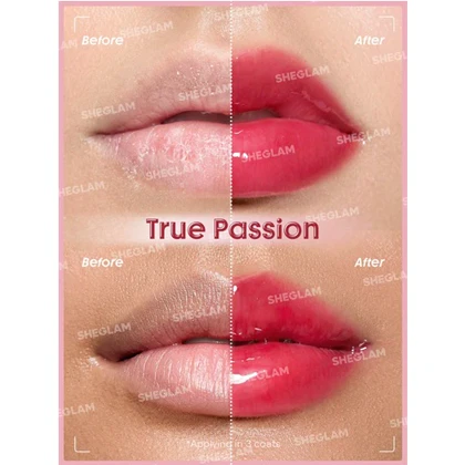 لیپ گلاس حجم دهنده شیگلم مدل Booster shine رنگ True Passion