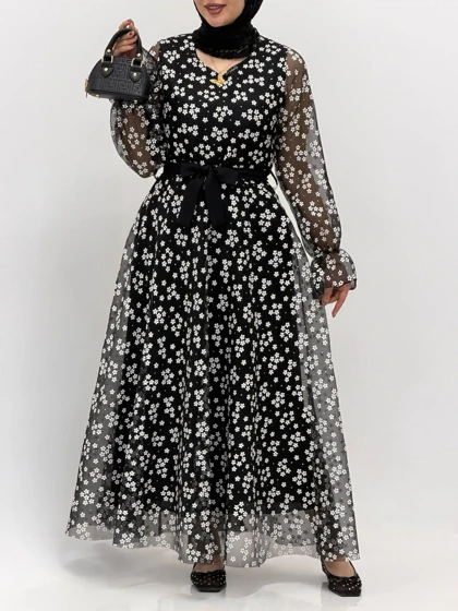 3844-پیراهن ماکسی بابونه