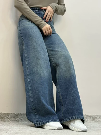 شلوار جین بگ آبی تینت ام کی