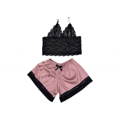 ست نیم‌تنه گیپور و شلوارک مدل 107