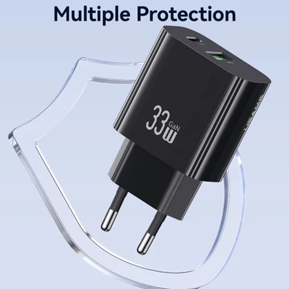 شارژر دیواری یوسامز USAMS مدل CC317 توان 33 وات دو پورت