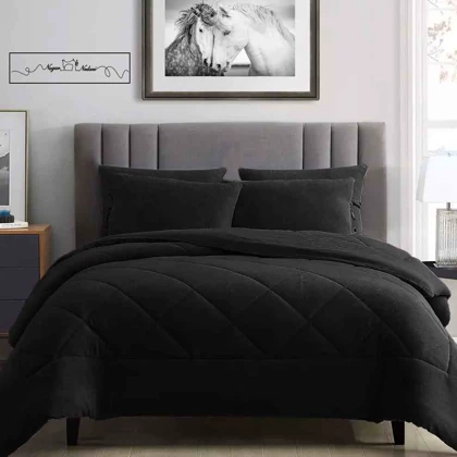 روتختی مینیمال کتان مخمل طرح لوزی مشکی کد 102700