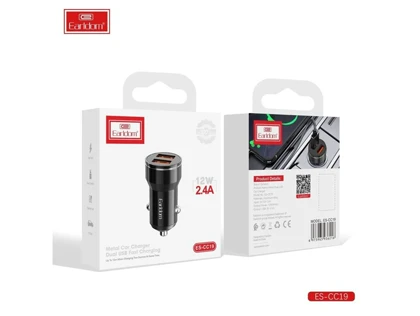 شارژر فندکی فست شارژ ماشین 2.4 آمپر ارلدام ES-CC19