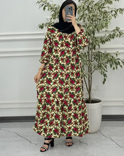 پیراهن ساحلی گل‌دار وارداتی دریا 4132