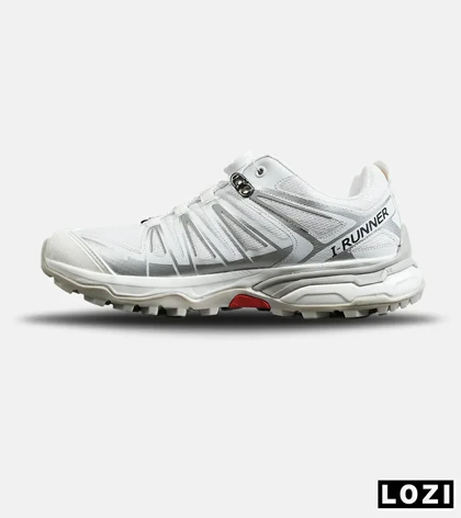 کفش کتانی مردانه و زنانه سفید طوسی I-Runner مدل 7917