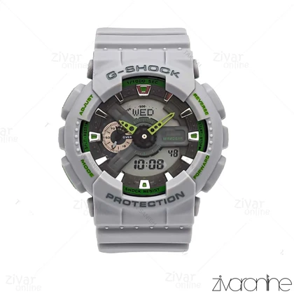 ساعت جی شاک GA110 مردانه طوسی صفحه طوسی سبز 106108