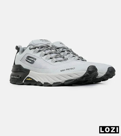 کفش کتانی طبی ورزشی طوسی مشکی SKECHERS max protect مدل 7571