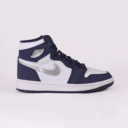 کتانی مستر ساق‌دار مدل air jordan سفید سرمه ای کد 0001