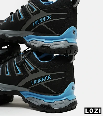 کفش کتانی بزرگ پا مشکی آبی I-Runner
