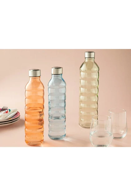 بطری شیشه‌ای Caprice English Home 750 ml - فیروزه‌ای