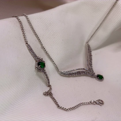 سرویس کامل برند شین مدل «ملکه زمرد» | نگین سبز کلمبیایی با گارانتی 1 ساله