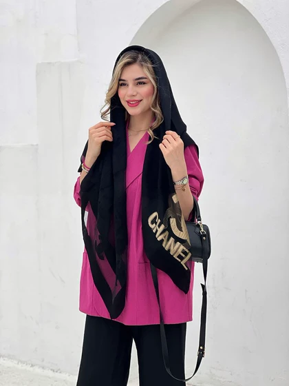 روسری نخ ابریشمی مشکی برند کد176
