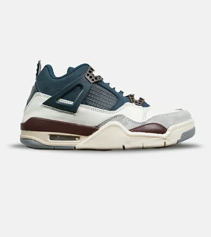 کتانی ساق‌دار زنانه و مردانه آبی سفید کرم Nike air jordan 4 مدل 6830
