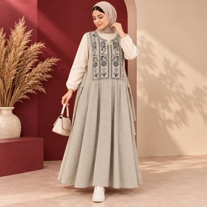 سارافون نخ لینن یقه چاپ الهه کد 6072