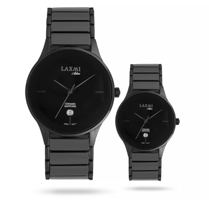 ساعت مچی ست لاکسمی بند استیل مشکی کد Laxmi 85107/6