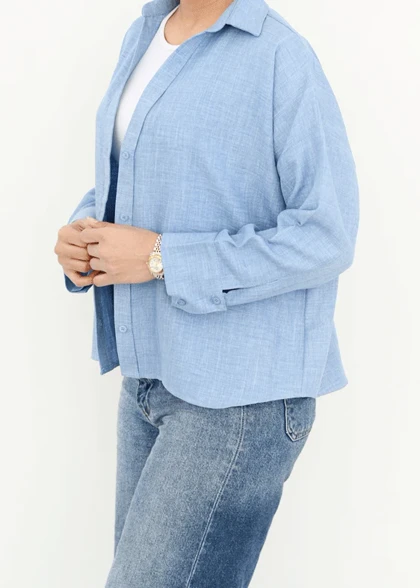 شومیز کوتاه سر آستین دکمه