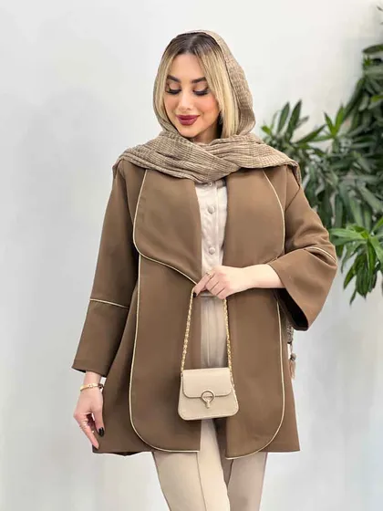 مانتو مغزی دوزی طلایی