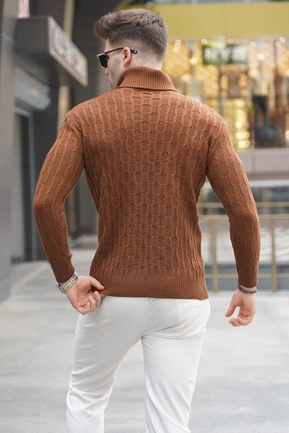 ژاکت بافتنی شتری 5759
