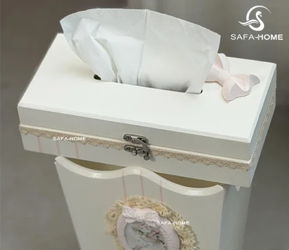 ست میز چرخ چمدانی دوژان طرح کرم راه صورتی