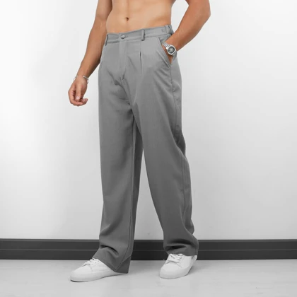 شلوار پارچه ای راه راه نیم بگ کد 200192