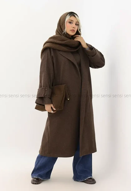 پالتو فوتر پشت دکمه آستر دار کد1005030