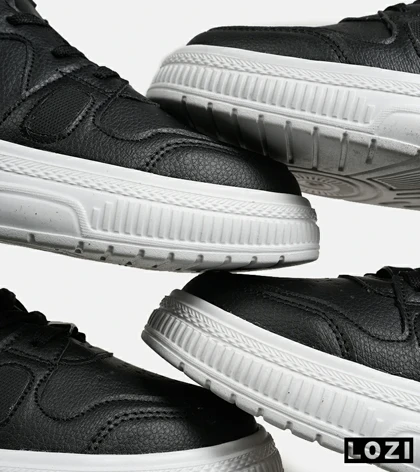 کفش کتانی مردانه مشکی سفید FASHION مدل 6726