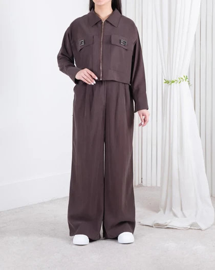 ست کراپ و شلوار دو جیب سگک MODENA 308
