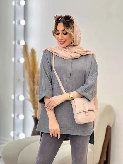 مانتو جلو بسته دکمه مخفی