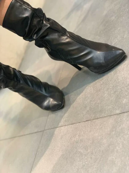 کفش نیم بوت زنانه مدل Heeled Leather Ankle Boots - Simple
