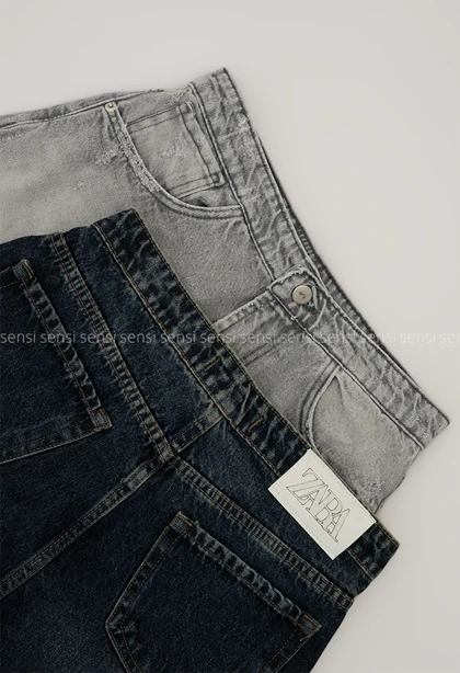 شلوارک جین پایین ریش کد1005732