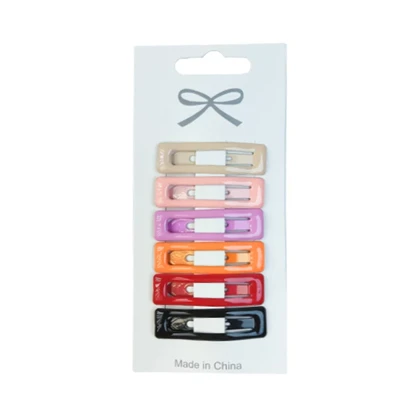 کلیپس مو زنانه مدل تق تقی مستطیلی شاین کد 4013 بسته 6 عددی