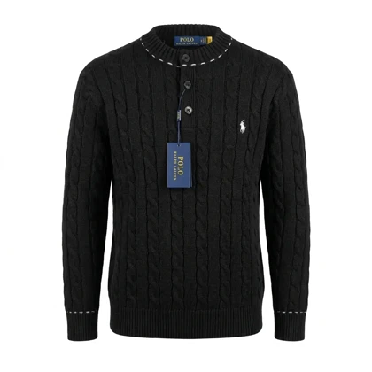 پلیور بافت سه دکمه یقه ایستاده برند Polo Ralph Lauren