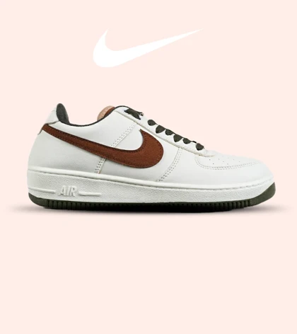 کفش مردانه و زنانه سفید قهوه ای NIKE AIR FORCE مدل 7418