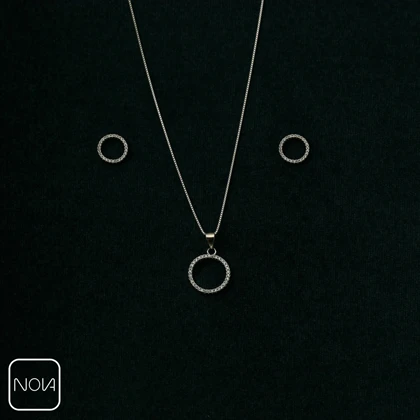 نیم ست نقره نگینی کد 651215